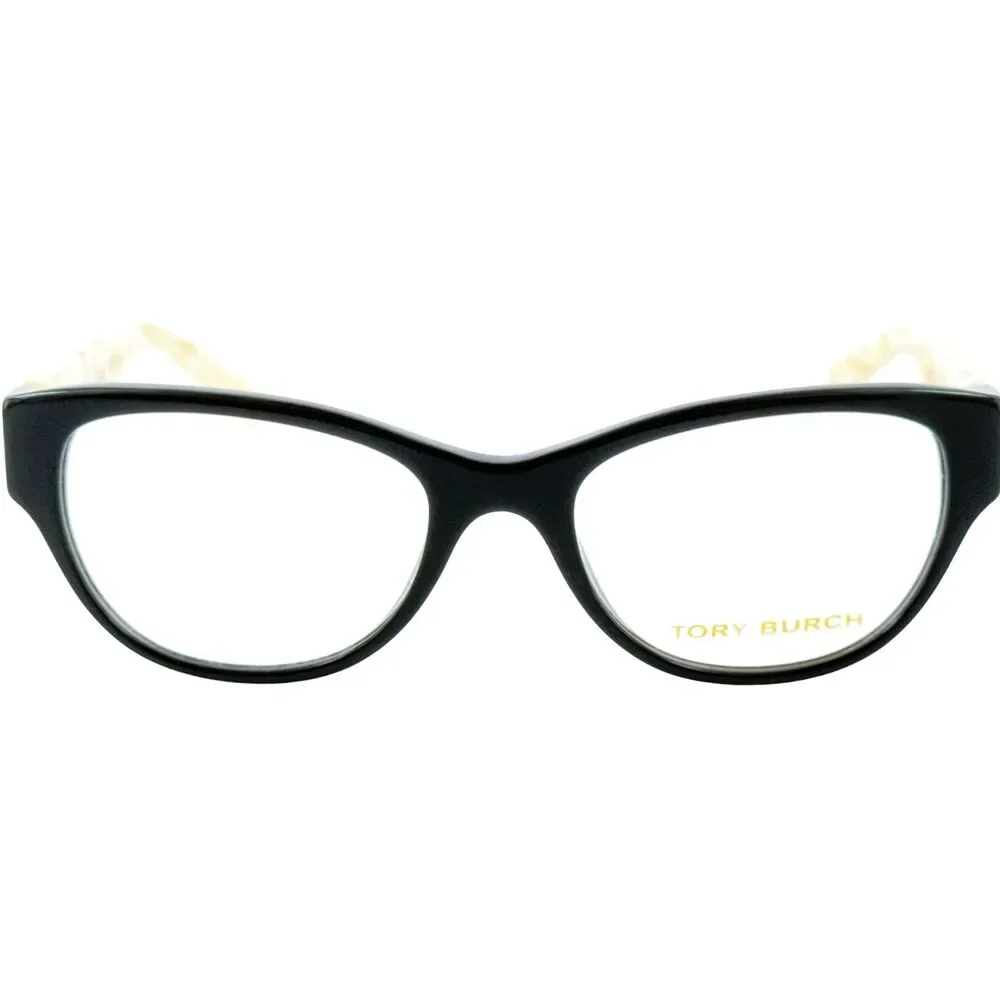 Tory Burch TY2060 Womens Plastic Eyeglass Frame 3148 Black Ivory Marble 48-17